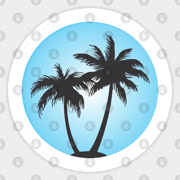 Coconut Tree on Beach Sticker by arashbeathew